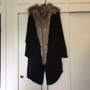 Cupcakes and Cashmere fur lined trench coat